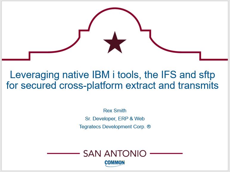Leveraging native IBM i tools, the IFS and sftp 